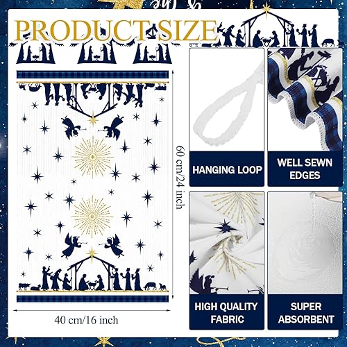 Miniatura 9 de Oudain Juego de 6 toallas de cocina y paños de cocina de Navidad  Juego de toallas de mano de cocina con copo de nieve de invierno  Regalos