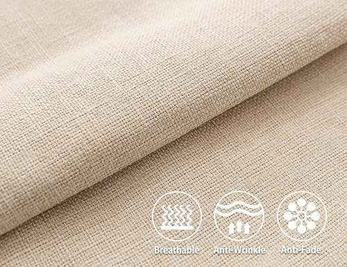 Miniatura 2 de Stellhome Juego de 2 fundas de almohada rectangulares de lino sólido de arpillera para decoración del hogar, juego de 2, 12 x 20 pulgadas (11.8 x