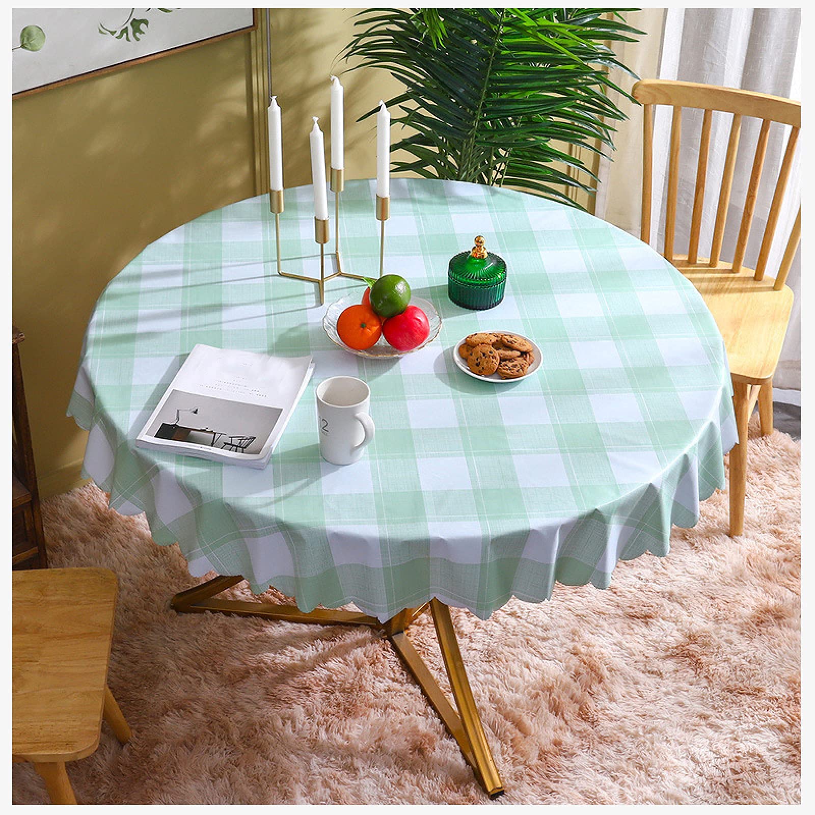 Nappes rondes en PU pour repas de Noël et fêtes de jardin conviviales
