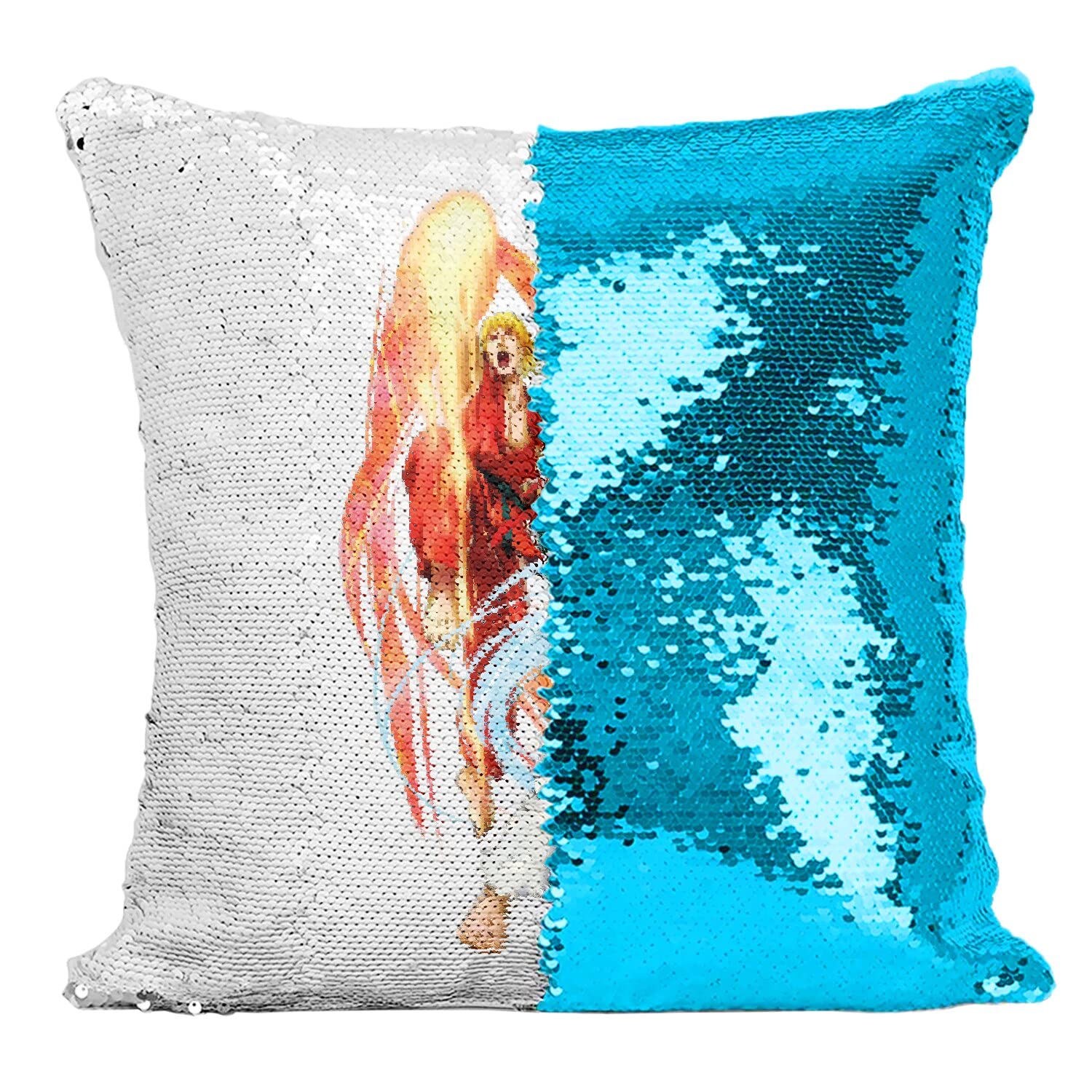 Coussin Sequin Turquoise Ryu pour raviver un canapé vintage