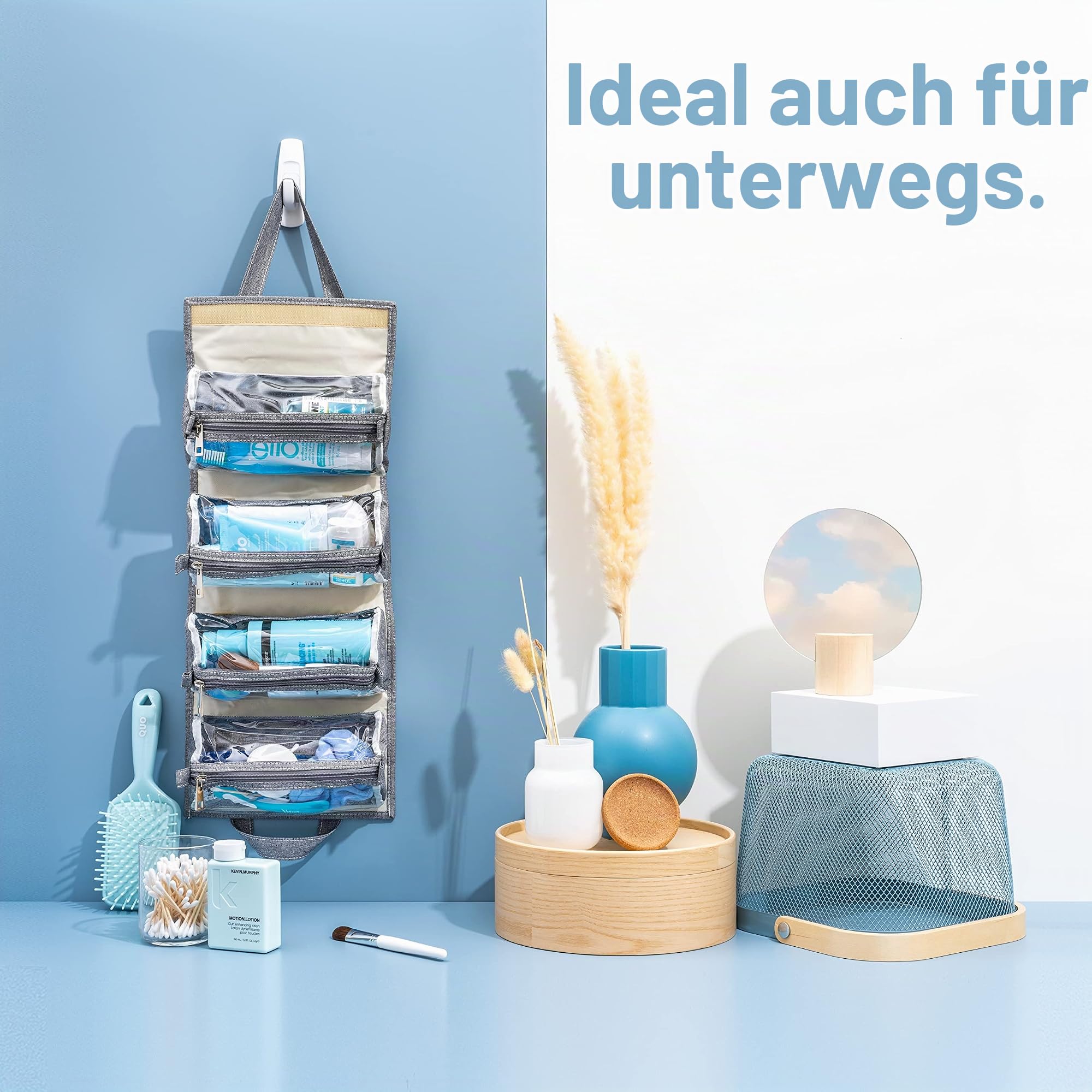 4 Kits Hängende Roll-Up Make-Up Organizer Und Reisetasche - 4 Herausnehmbaren Kulturbeutel Taschen Hochwertige Reißverschlüsse