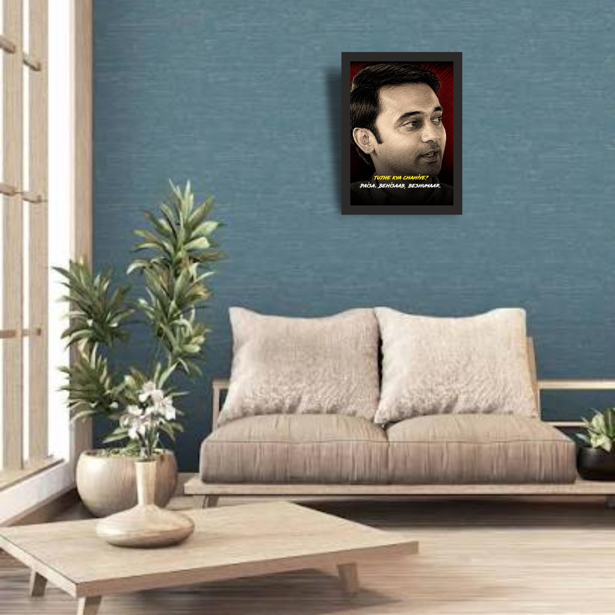 Sapne vs Everyone Paisa Behisaab Photo Frame A4 Black