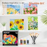 Shuttle Art Acrylic Paint Set, 36 Colors Acrylic Paint (2oz/Bottle) with Brushes & Palette, Rich Pigments Non-toxic Paint for Artists & Adults, Art Supplies for Canvas Rock Ceramic Wood Painting