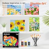 Shuttle Art Acrylic Paint, 36 Colors Acrylic Paint Set with Brushes & Palette, 2oz/60ml Bottles, Rich Pigments Non-toxic for Artists Kids & Adults, Painting on Canvas Rocks Ceramic Wood