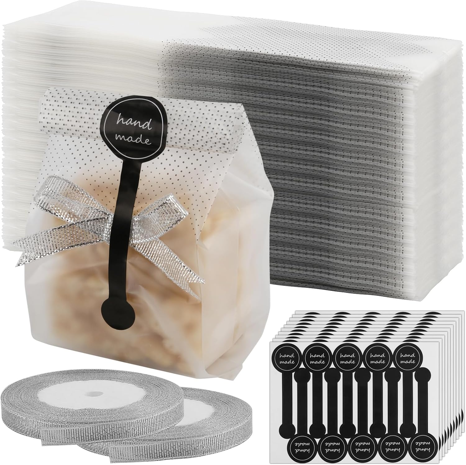 FUNSUEI 400 Pack Cookie Packaging Bags, Plastic Cookie Bags, Pastry