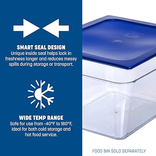 Miniatura 4 de Carlisle FoodService Products StorPlus Tapa inteligente, cubierta para bandejas de comida de tamaño medio, 12.75 x 10.375 pulgadas, 1 unidad, azul