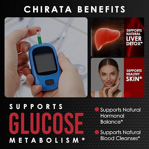 Miniatura 5 de AMALTH Swertia - Extracto de chirata en polvo de 500 mg, suplemento de apoyo hepático de potencia 10:1 y suplementos para el acné armónico para