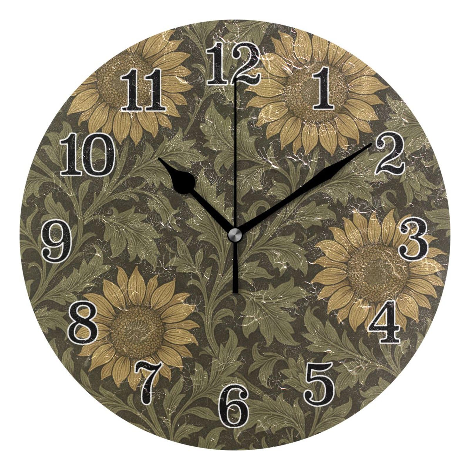 Horloge murale William Morris sans tic-tac pour éliminer les bruits