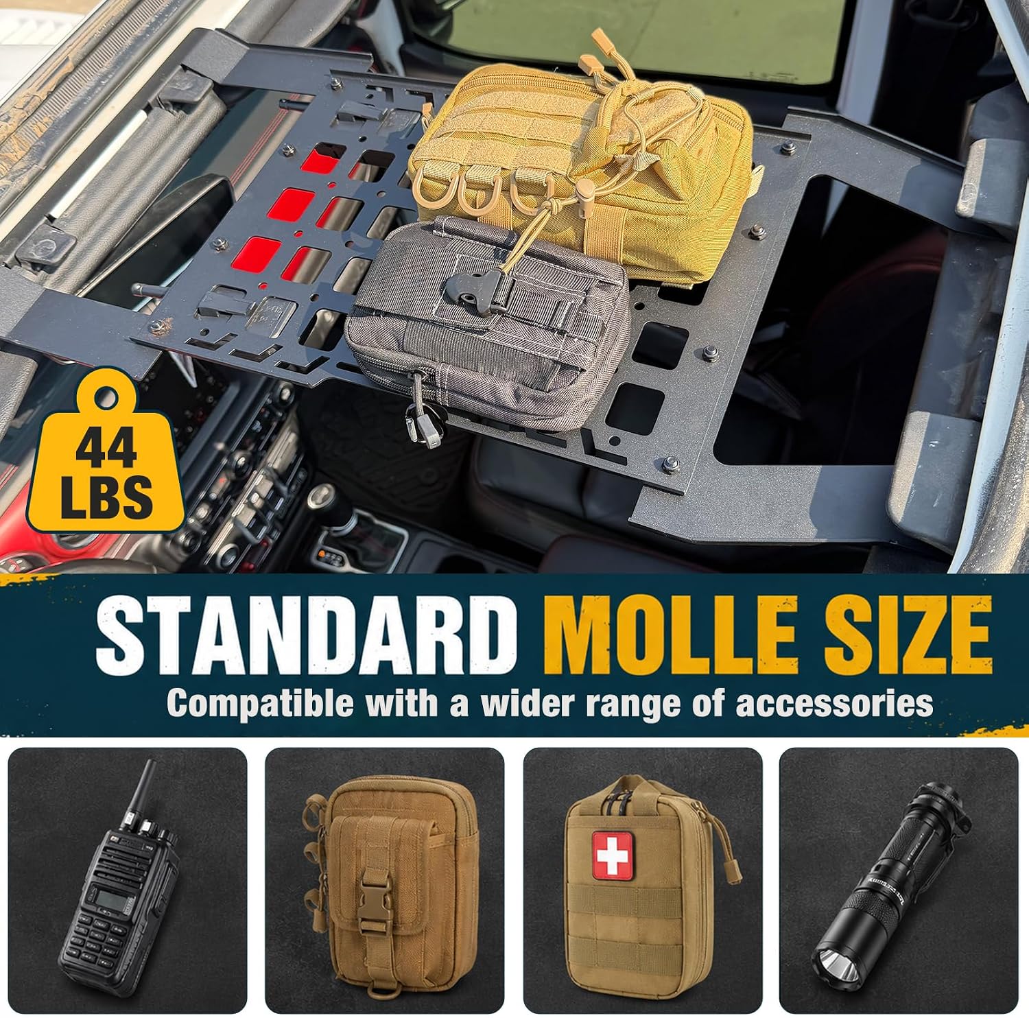 MOLLE Panel Roof Rack Fit for Jeep Wrangler JL JLU & Gladiator JT 2018-2026