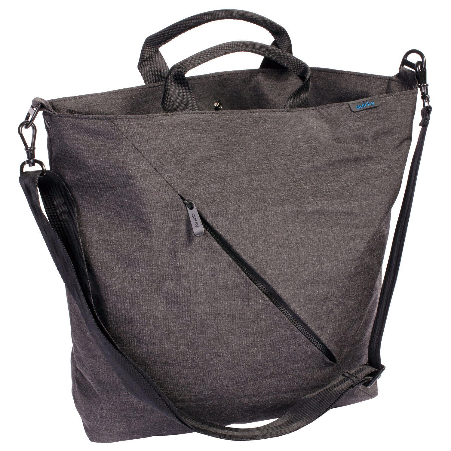 Quirky iop-Power Trip USB Charging Tote Bag with USB Ports, Charcoal