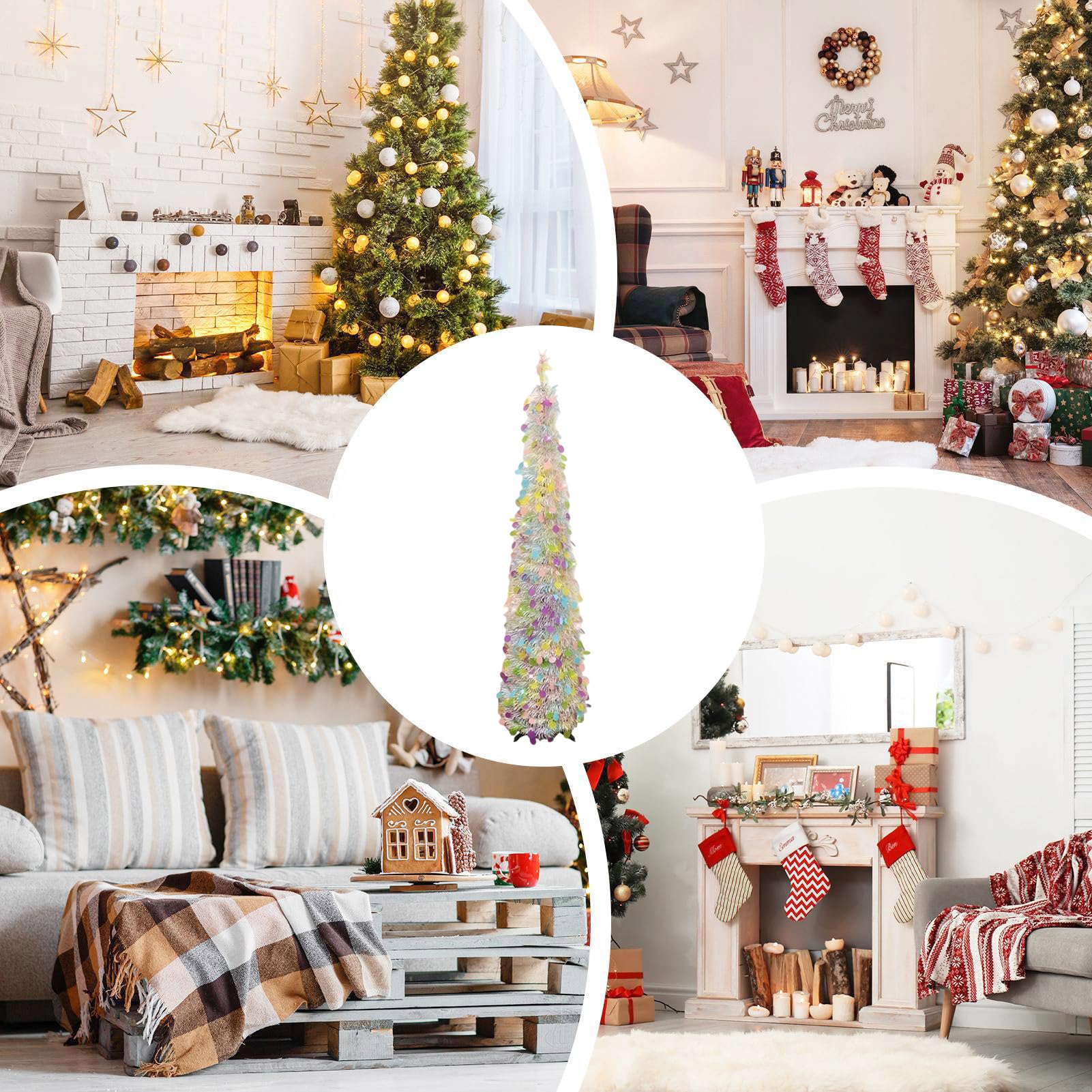 Sapins de Noël artificiels avec lumières Scintillantes Décoration De Noël