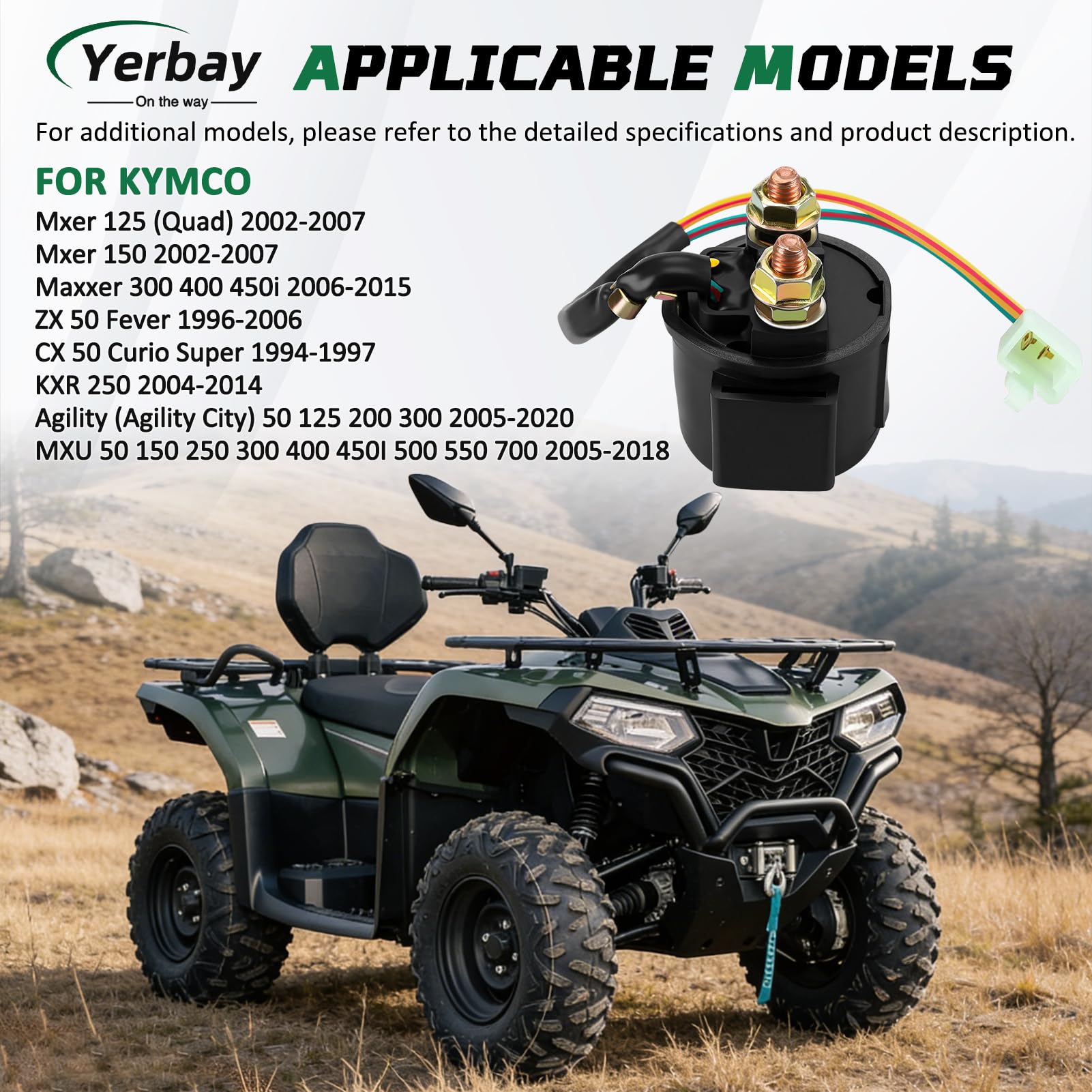 Solenoide Relé de Arranque para KYMCO Agility (Agility City) 50 125 200 300 2005-2020