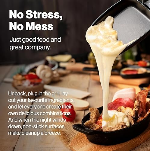 Miniatura 4 de Swissmar Raclette para 8 personas con parrilla de hierro fundido reversible color negro Rojo