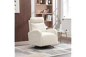Modern Soho Baby Coventry Glider Recliner Boucle in White