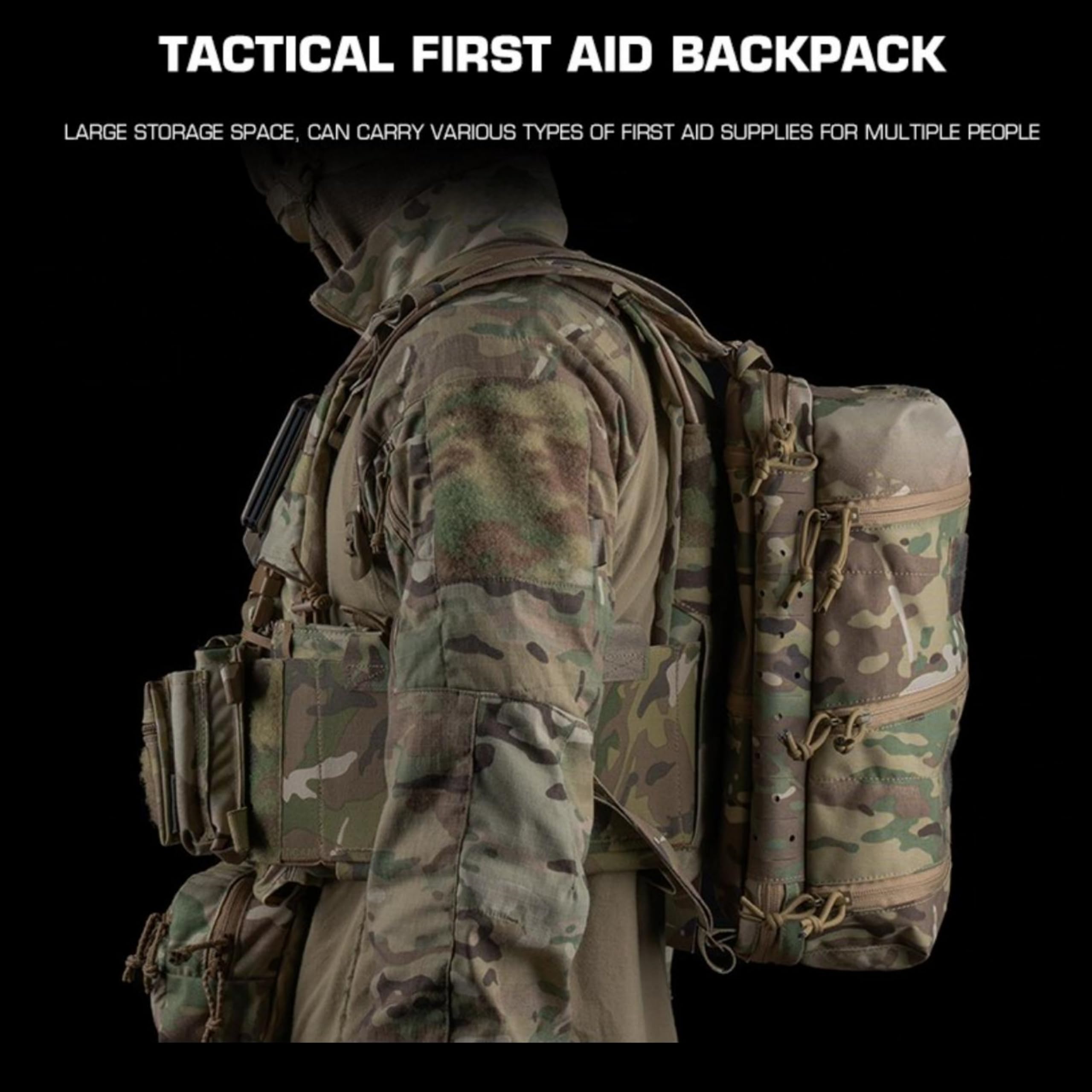 Taktische D.elta Tasche SS Stil Kompakter medizinischer Pendlerrucksack Outdoor Jagd Erste-Hilfe-Tasche Tragbare 1FAK G.P Tasche (Grey)