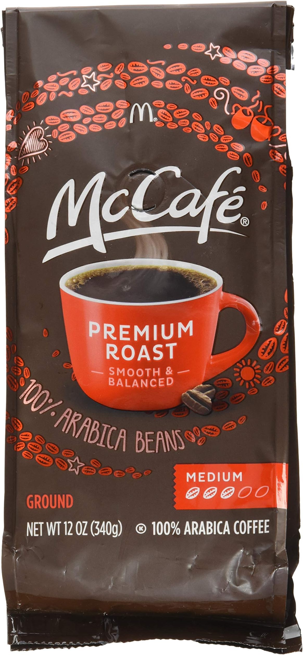 McDonalds McCafe Premium Roast Ground Coffee Bag 12.oz (Pack of 2) (Premium Roast - Medium) by McCafe