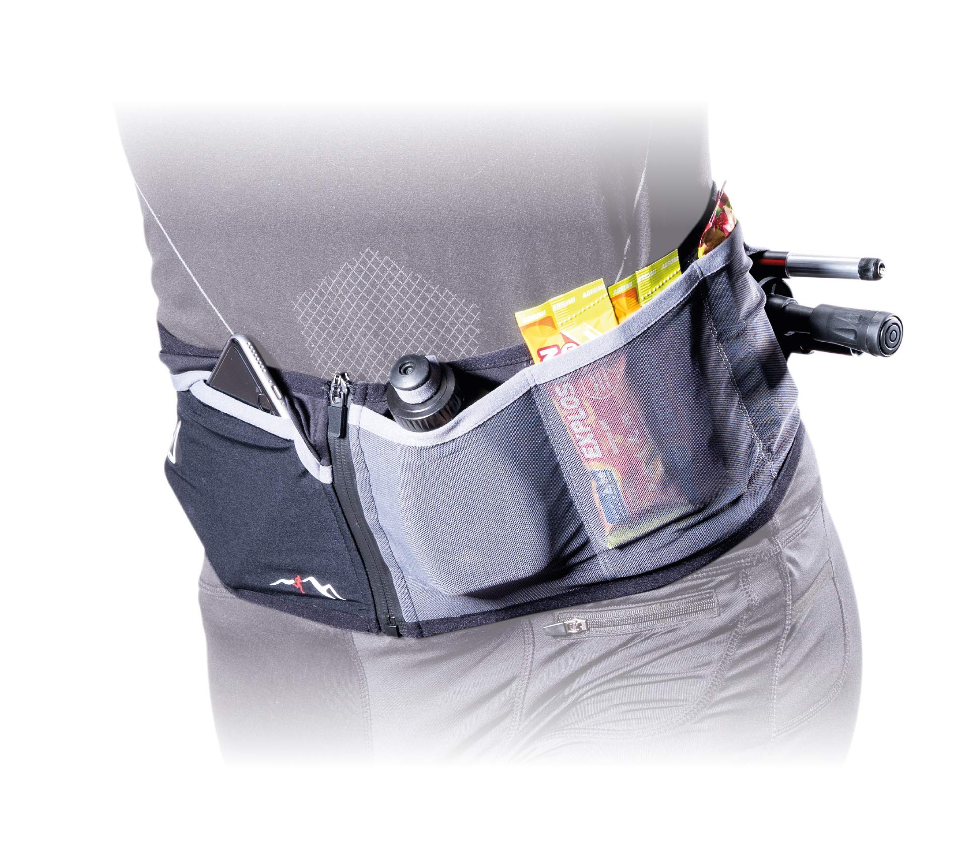 Nortec Trail Sensitive Made in Italy per Winter Running invernale su Ghiaccio e Neve, Cintura Elasticizzata per Corsa con Tasche, S