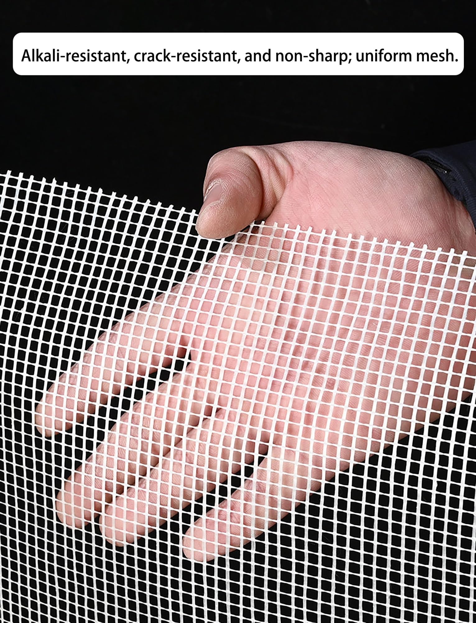 Rotolo di Rete in Fibra di Vetro - Rete per Intonaco Resistente agli Alcali per Rinforzo Pareti, Antifessurazione, Cappotto Esterno e Impermeabilizzazione Tetto(7mm/1x26 meters)