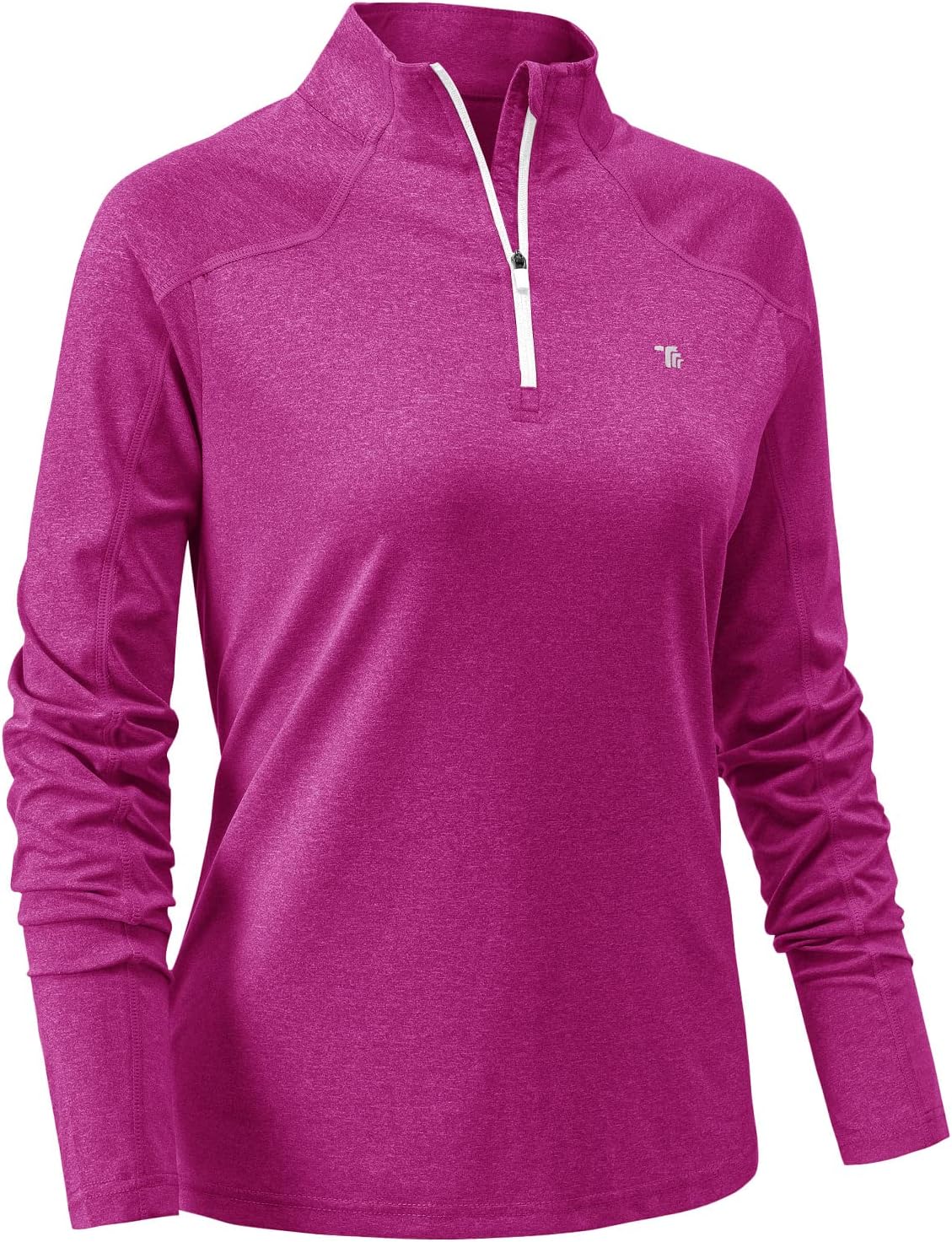 BGOWATU Women's Long Sleeve Golf Polo Shirts Quarter Zip Pullover UPF 50 Sun Shirt for Women Dry Fit Running Tops