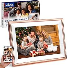 ELIME Digital Picture Frame - FRAMEO 10.1 Inch WiFi Digital Photo Frame with 16GB Storage, 1280x800 IPS Touch Screen, Auto-Rotate, Wall Mountable - Virtual Photo Frame Blush Rose Gold, 10.1"