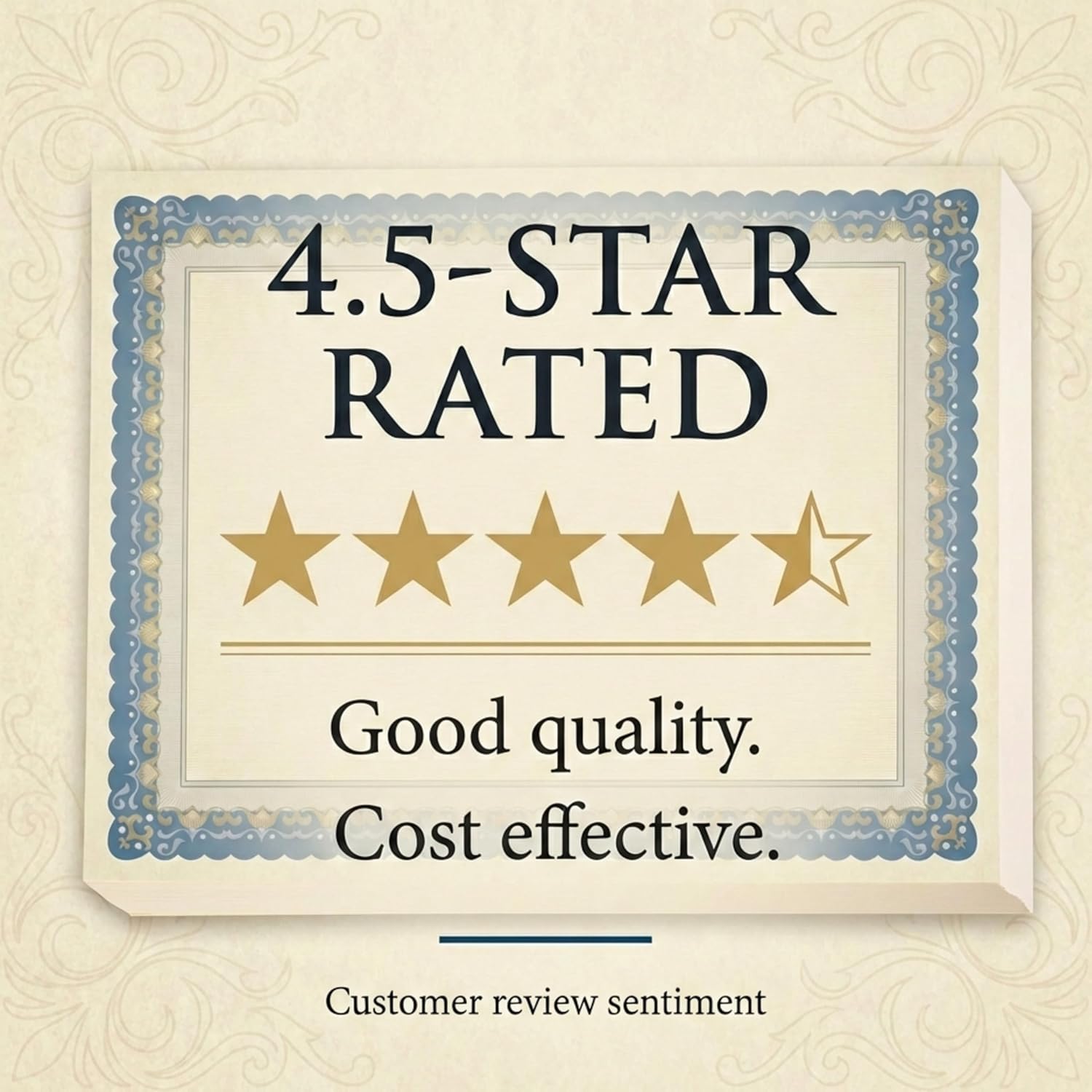 PaperDirect Pageantry Standard Certificate Paper, Blue and Gold Border, 8.5 x 11 Inch, 28lb Parchment Certificates and Awards Paper, 100 Count, For School, Work, Diplomas & Award Certificates