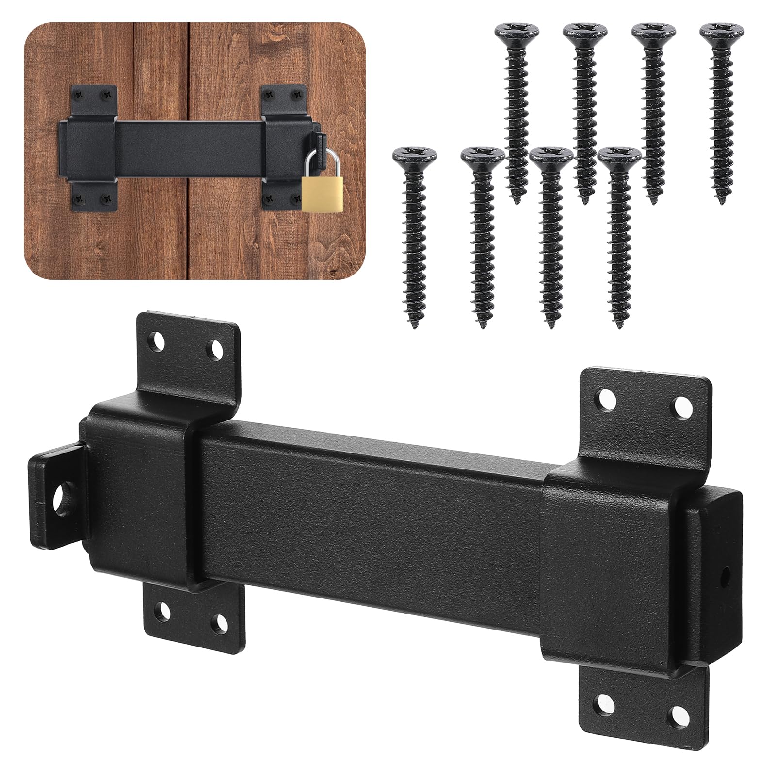 Loquet de porte coulissante 19,1 cm à double réglage avec trou de cadenas pour abri