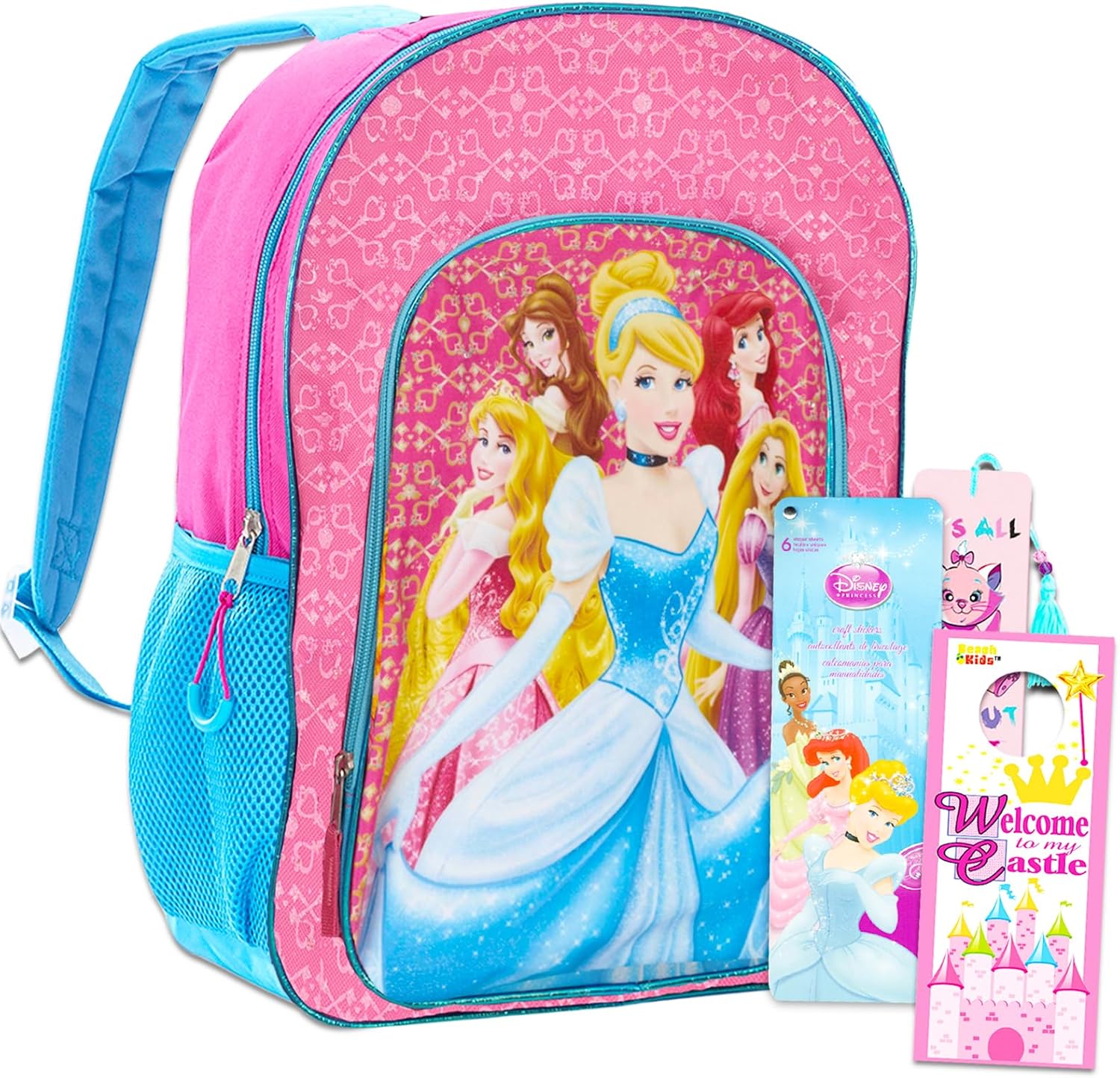 Disney Princess Backpack Set For Girls 4 Pack Bundle