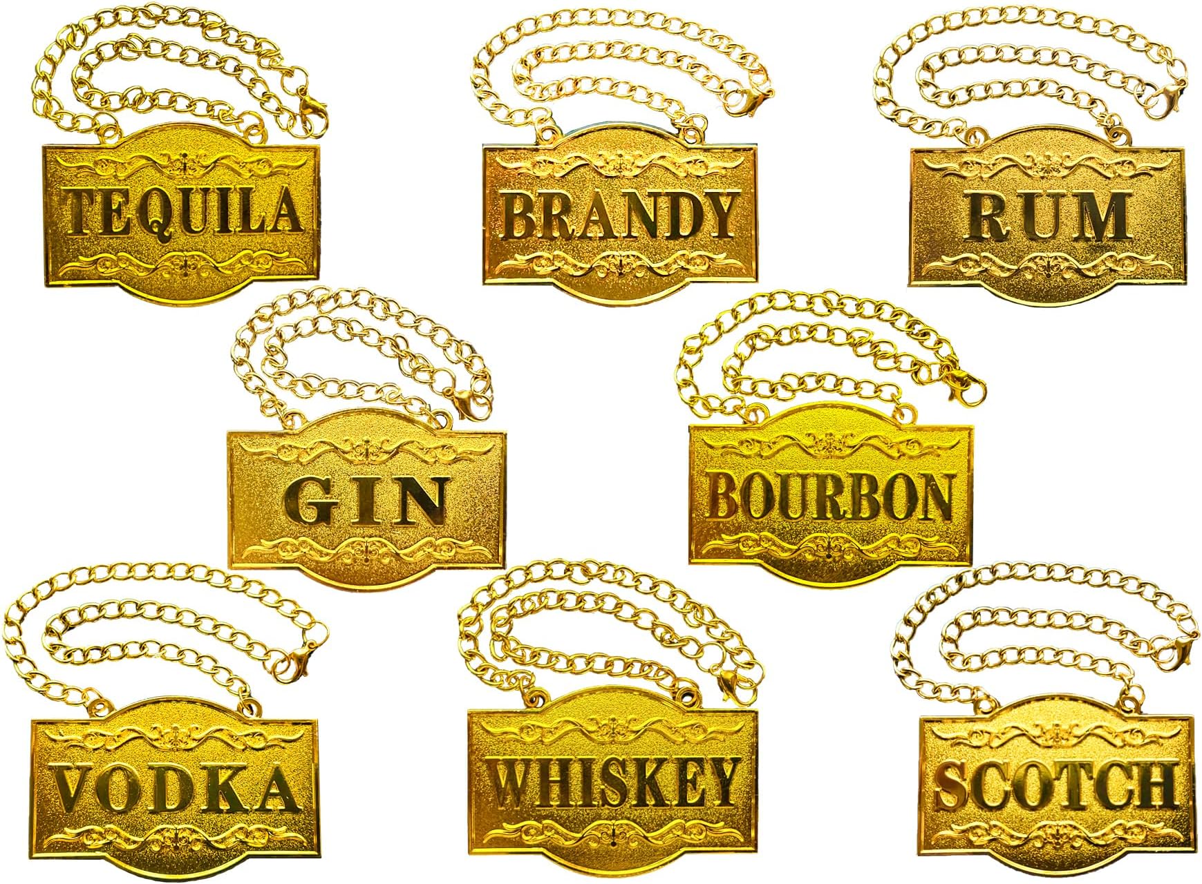 OLYCRAFT 9 Sets Imitation Leather Decanter Liquor Tags