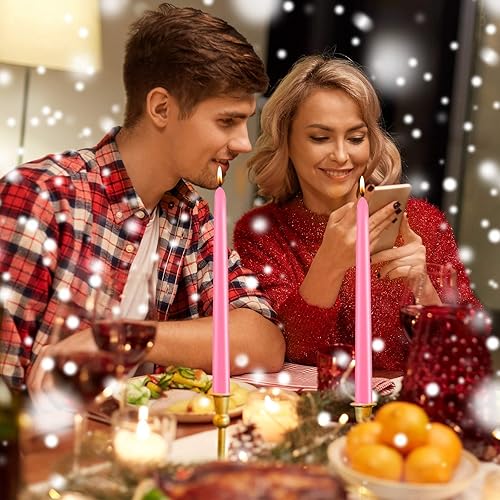 Miniatura 5 de Velas cónicas sin perfume de 10 pulgadas para romántico, 12 velas delgadas de 78 pulgadas para cena, fiesta, decoración del hogar y emergencia