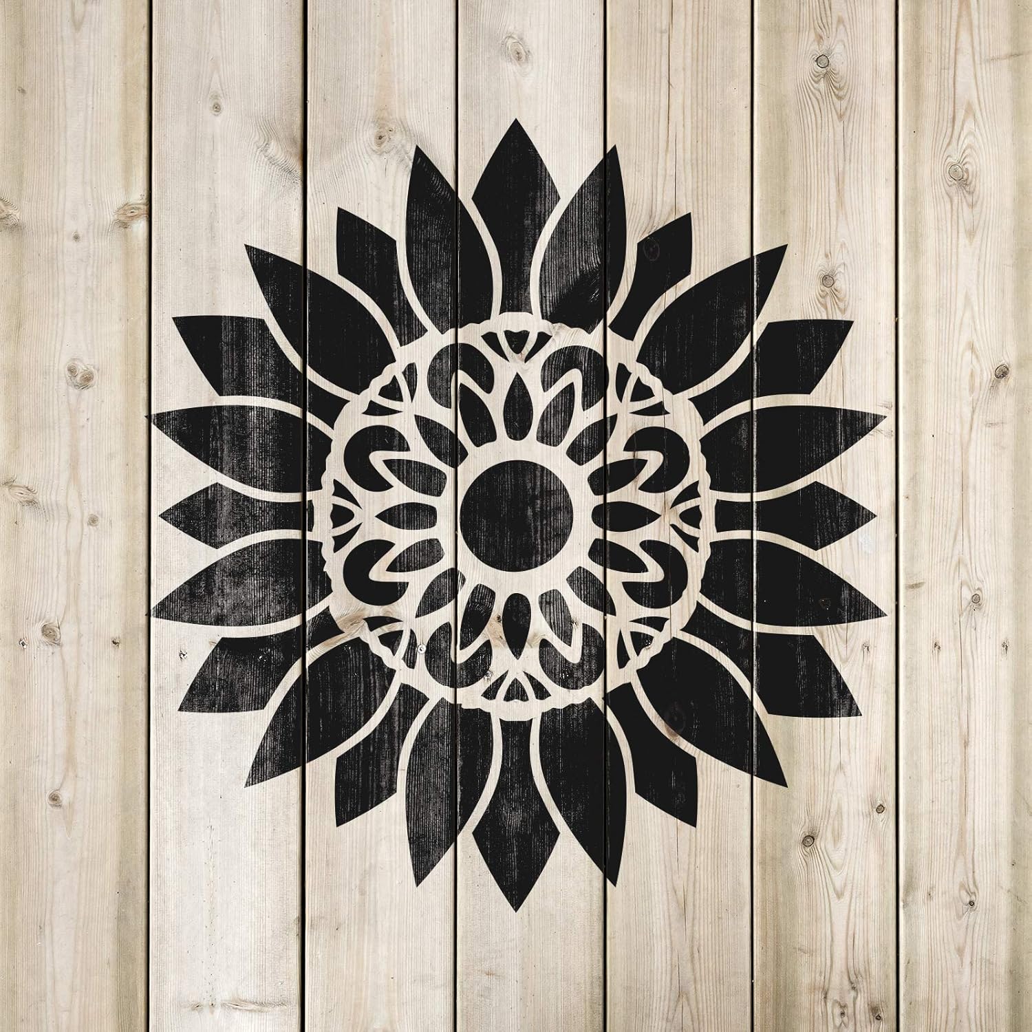Mandala Sunflower Stencil - Stencil Template, Nature Stencil, Large Stencils, Sunflower Template, Stencils for Wood