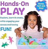 Vista 2 de Creativity for Kids Contenedor sensorial: Axolotl Juego práctico con espuma Wiggly, figuras y herramientas de ajolote Fomenta las habilidades