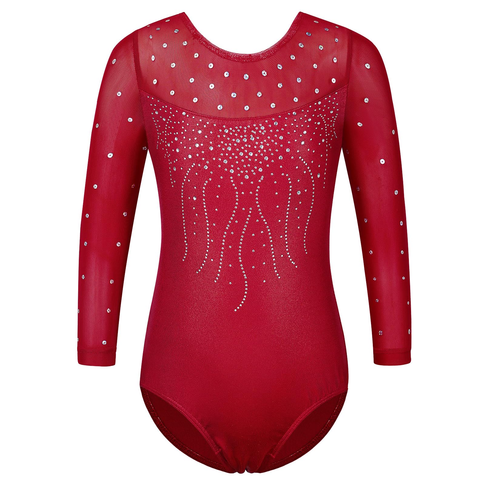 Niña Maillots de Gimnasia Mangas Largas con Lentejuelas en Tul — view 12