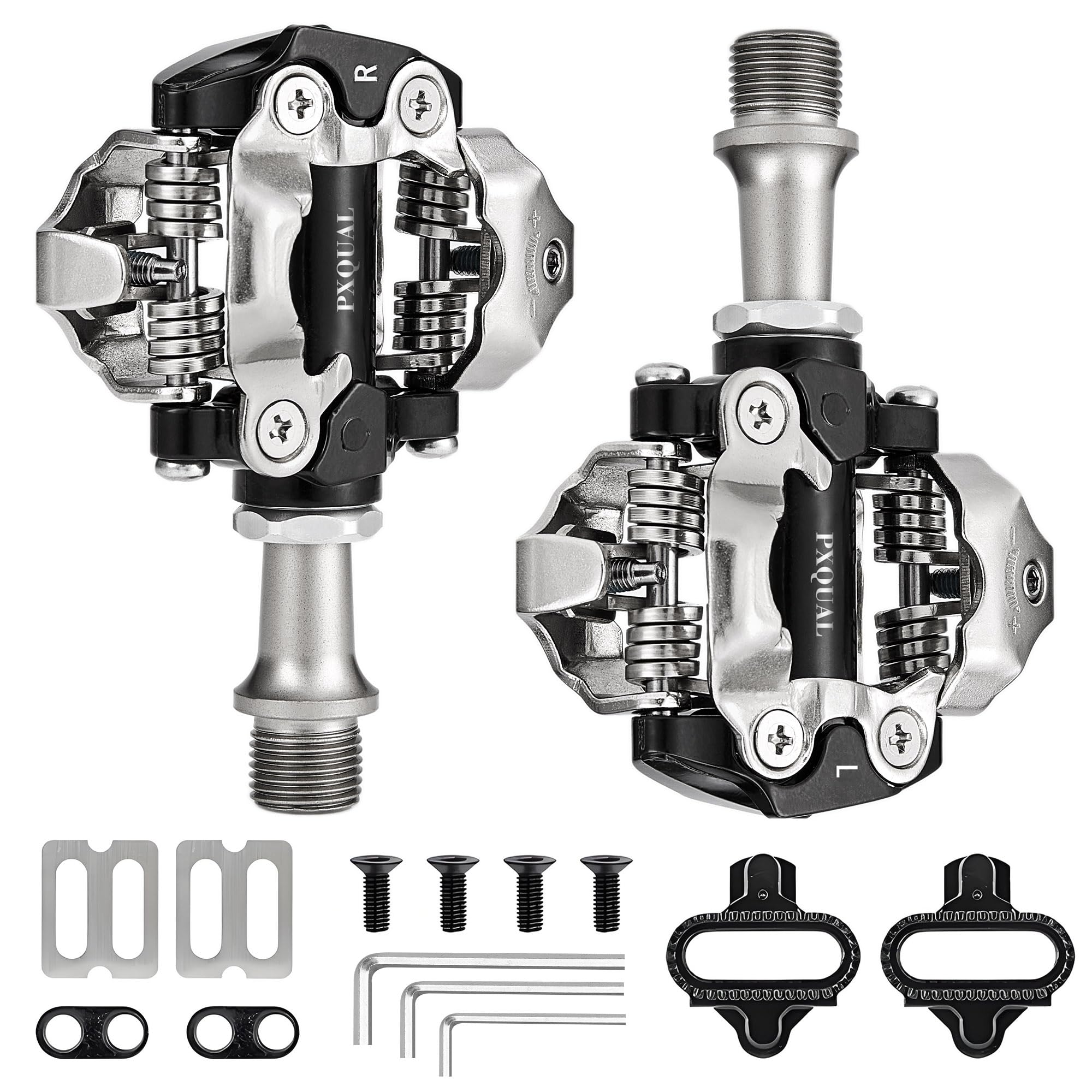 'SPD Bike Pedals, 9/16 ''Mountain Bike Pedal, Aluminum Alloy Sealed Clipless Pedals Compatible with SPD Type Cleats - Easy Clip in & Out'