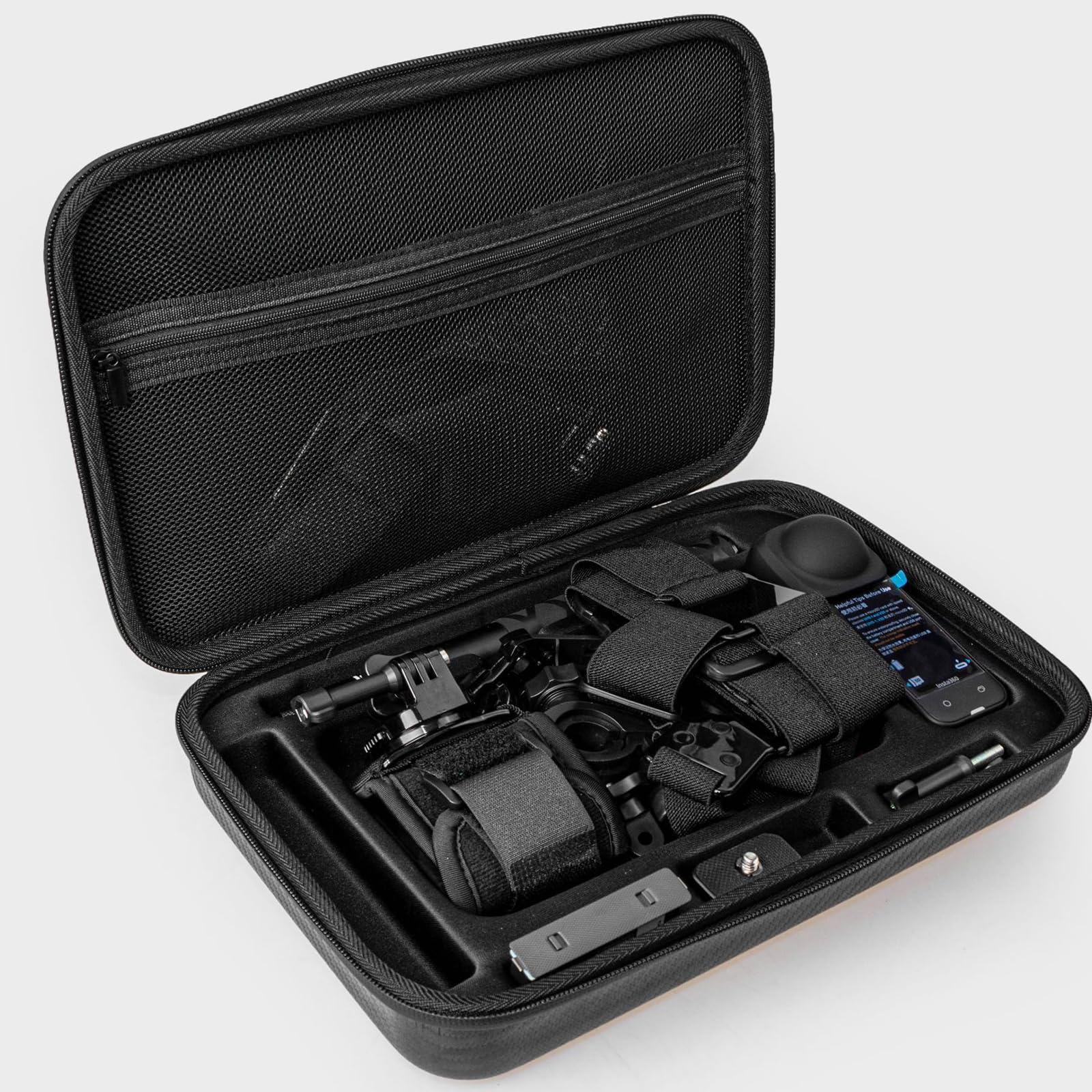 Borsa protettiva resistente con ampio spazio per riporre componenti della fotocamera e cavo di ricarica per custodia per fotocamera 360