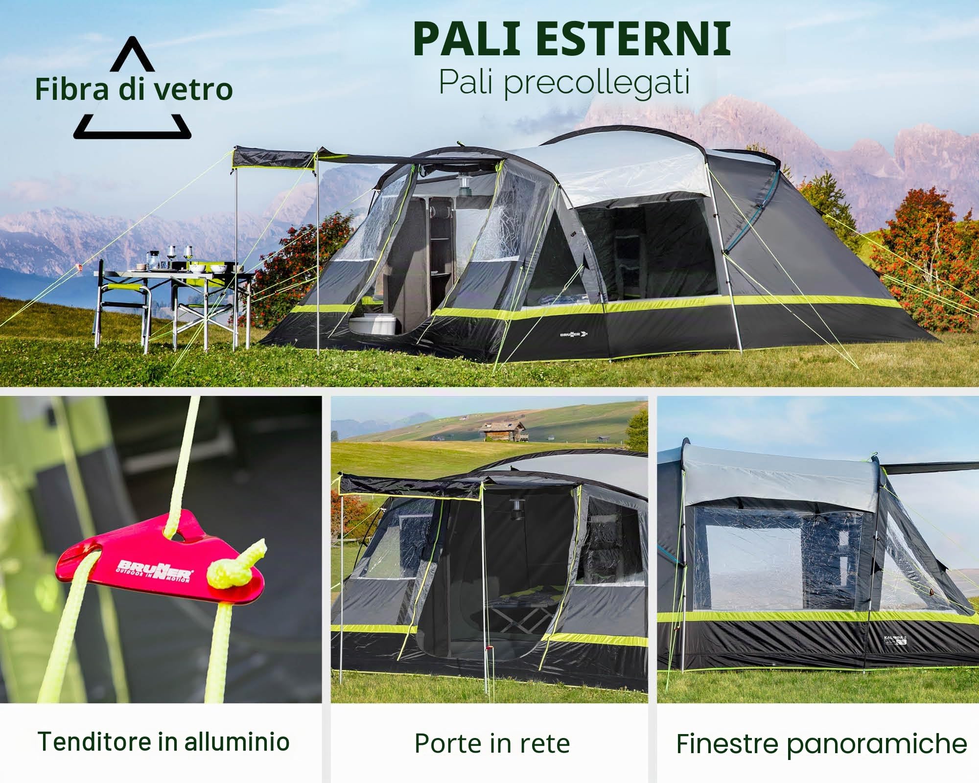 BRUNNER Tenda familiare per 5 persone KALYNDA 5
