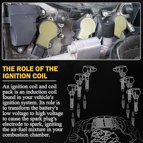 Miniatura 4 de Paquetes de bobinas de encendido UF535 y bujía de iridio doble 95983 compatible con Mercedes-Benz C250 C300 C350 CL550 CLK350 CLK350 CLS550 E300