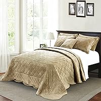 Vista 11 de Juego de cobertor de 4 piezas de acolchado supersuave. Serenta.