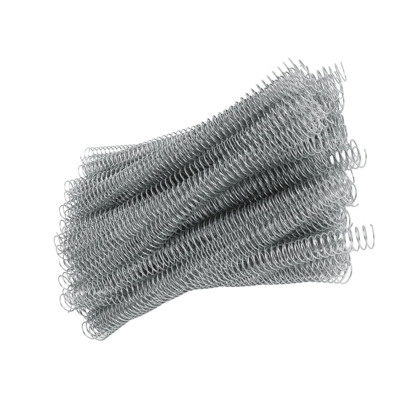 100 Stück Spiralbindespule, 19 mm Durchmesser, 48 Zähne Kammbinderücken, 170 Blatt Kapazität A4-Papier, 4:1 Pitch Set Kit für Bürodokumente, Schulprojekte, Geschäftspräsentationen (Silber)