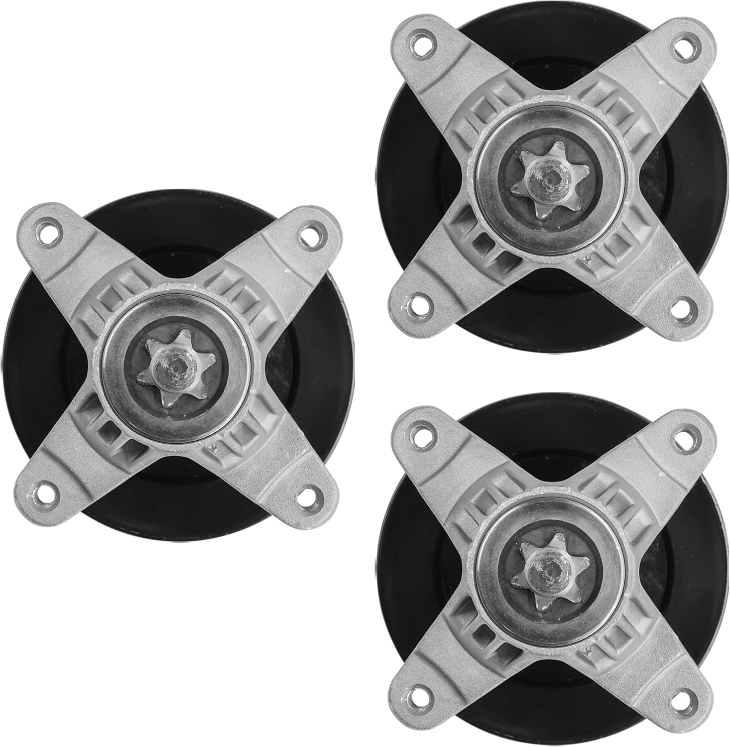 Caltric 3 Spindle Assembly with Pulley Bolt Compatible with Troy Bilt Mustang 54 Xp 2013-2014