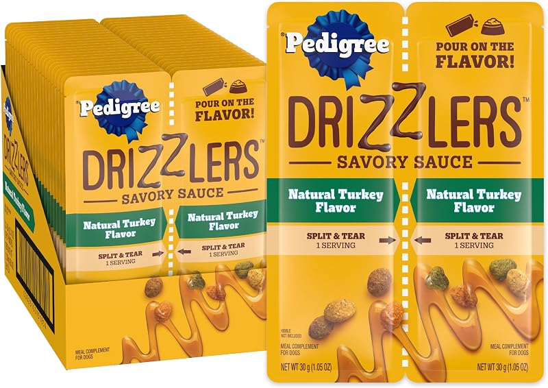 Pedigree Drizzlers Molho Sabor Peru para Cães, Complemento para Ração Seca, 22 unidades
