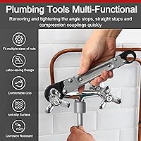 Vista 3 de Herramientas de fontanería Kit de llave angular, llave de parada angular, herramienta de extracción de parada angular para fontanero profesional