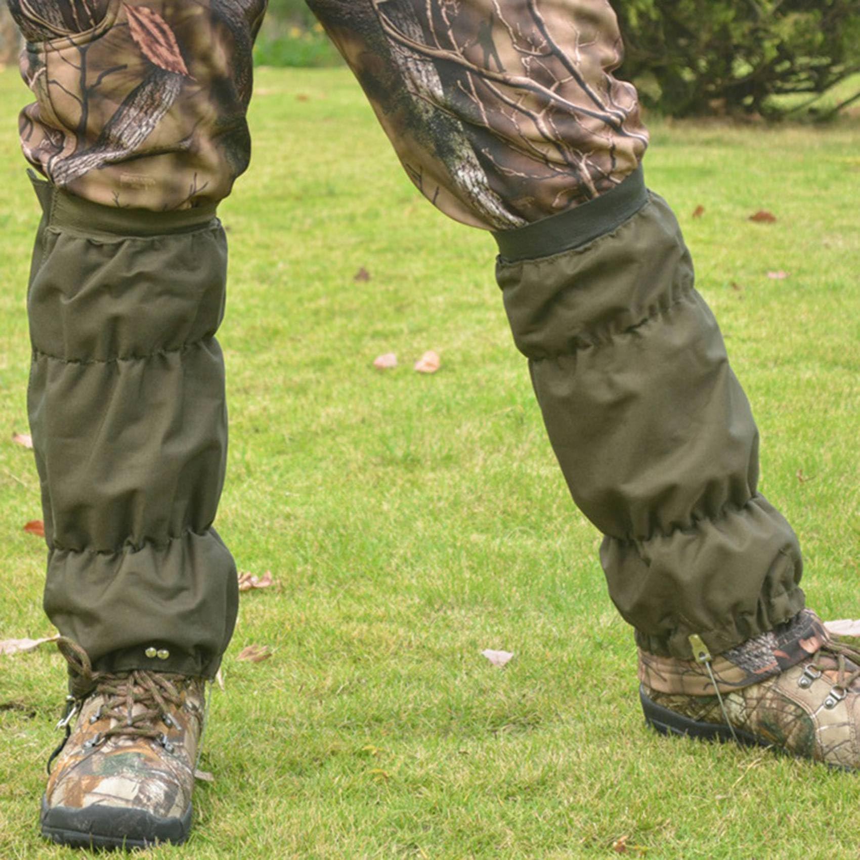 6X Polainas para Piernas Al Aire Libre Protección para Piernas Polainas para Botas de Nieve Impermeables una Prueba de Serpientes Cubierta Legging Ajustable, Verde