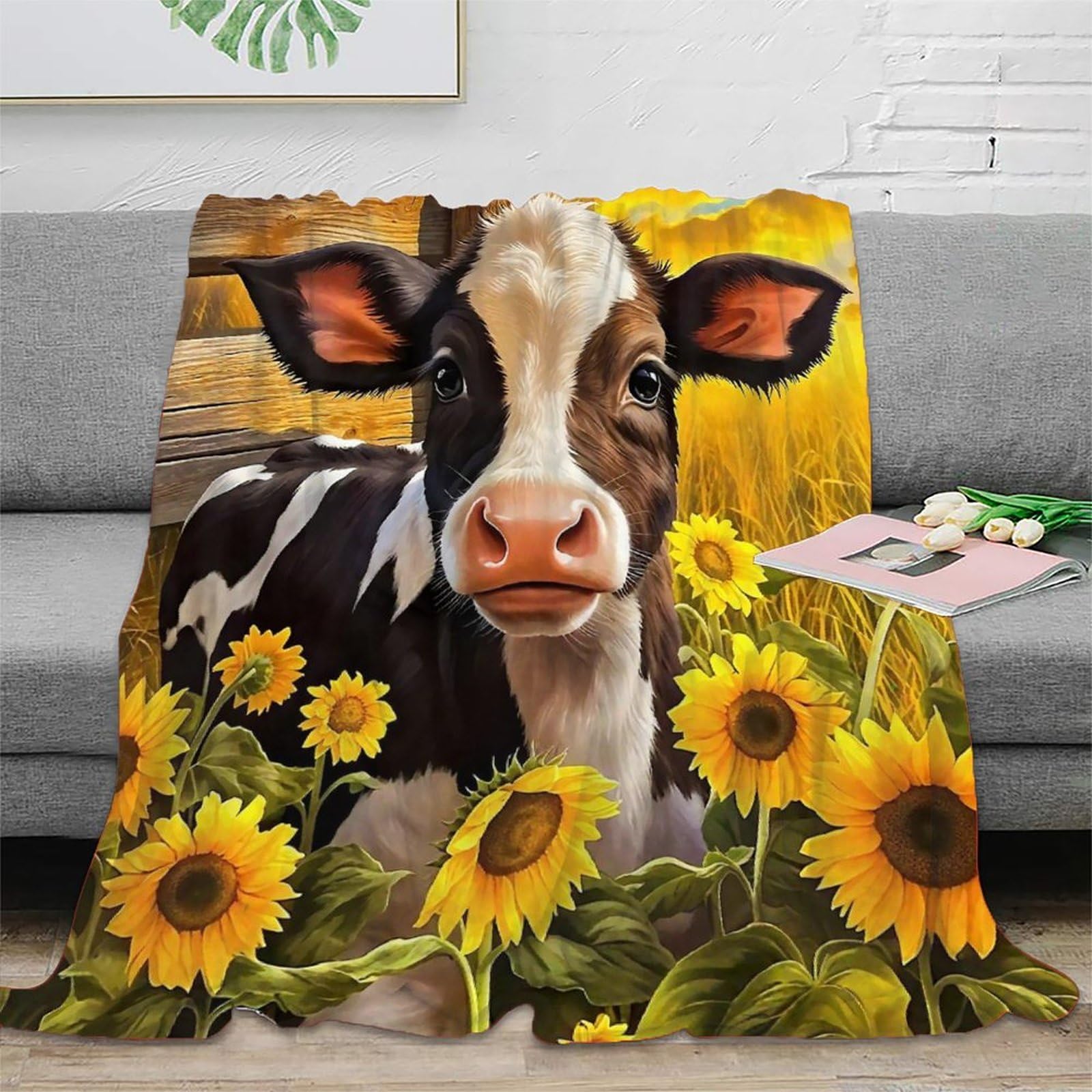Plaid écossais 3D Highland Cattle pour un salon chaleureux et cosy