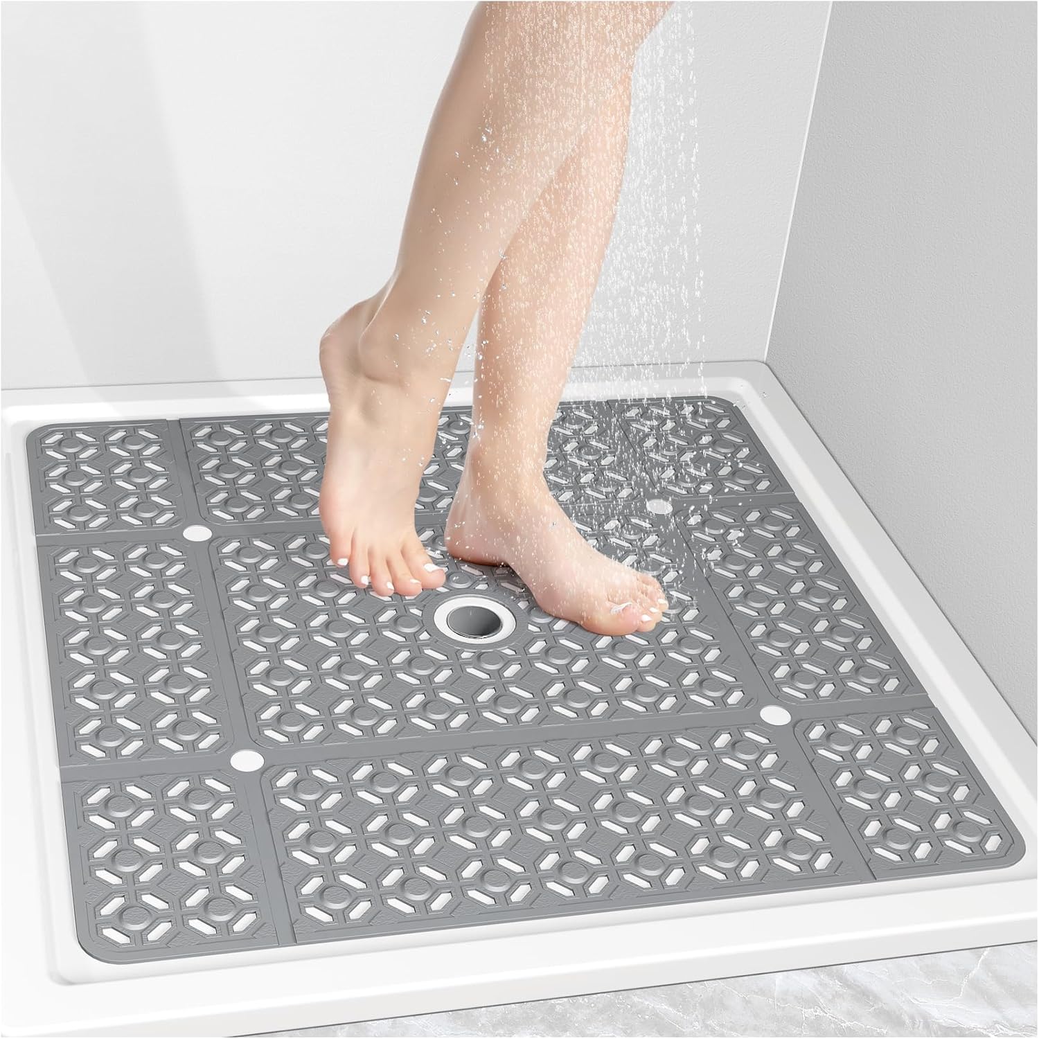 OTHWAY Square Shower Mat, 27"x 27"Extra Large Non Slip