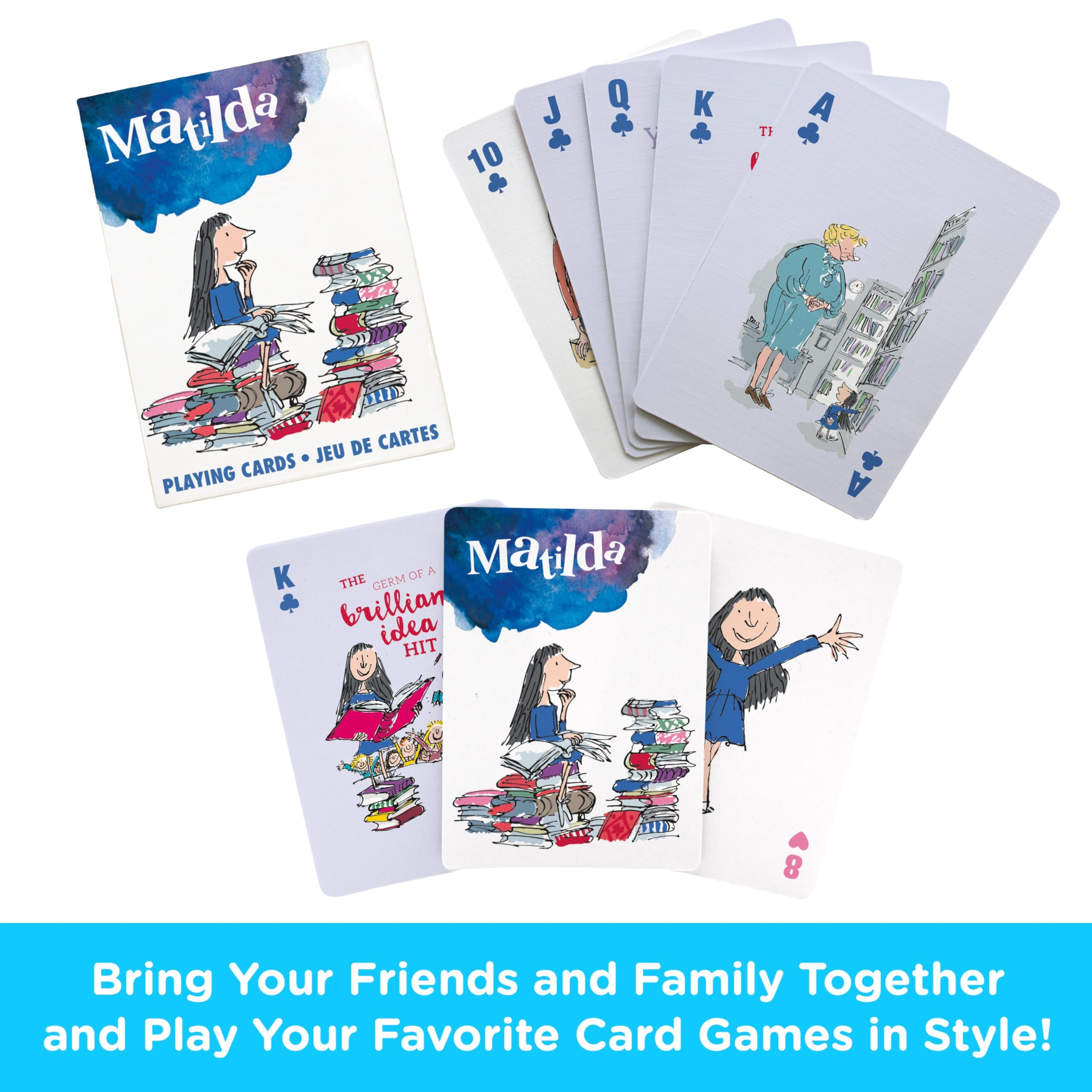 AQUARIUS Matilda Playing Cards - Roald Dahl Themed Deck of Cards for Your Favorite Card Games - Officially Licensed Matilda Merchandise & Collectibles - Image 2