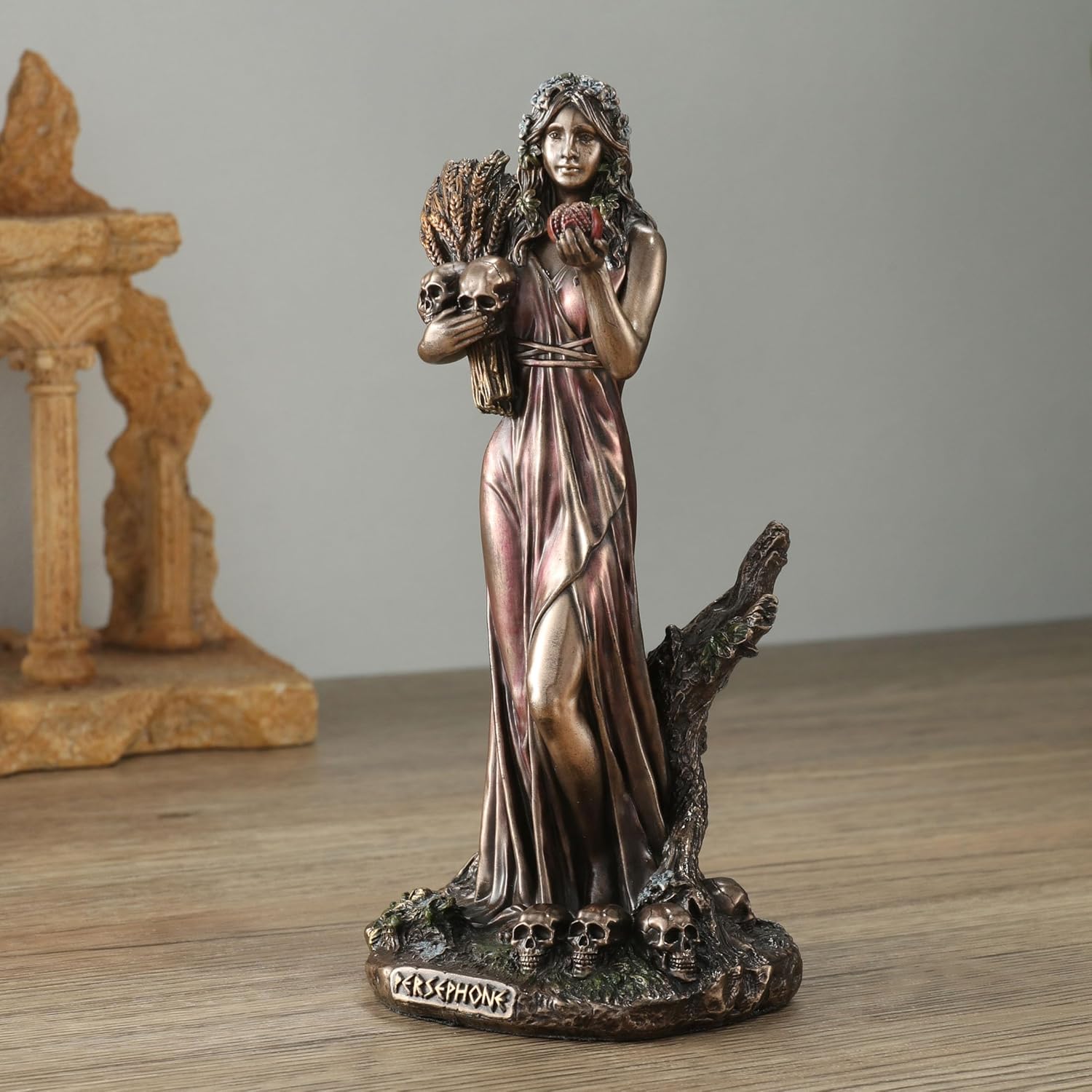 Veronese Design 6 1/8 Inch Persephone Greek Goddess of Agriculture Resin Sculpture Cold Cast Bronze Finish