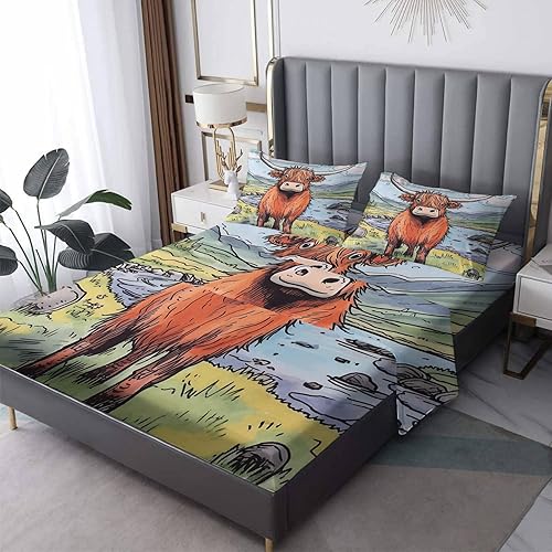 Miniatura 8 de Sábanas de libélula tamaño California King, sábanas y fundas de almohada con patrón de arte en acuarela, bolsillo profundo de 14 pulgadas, juego de