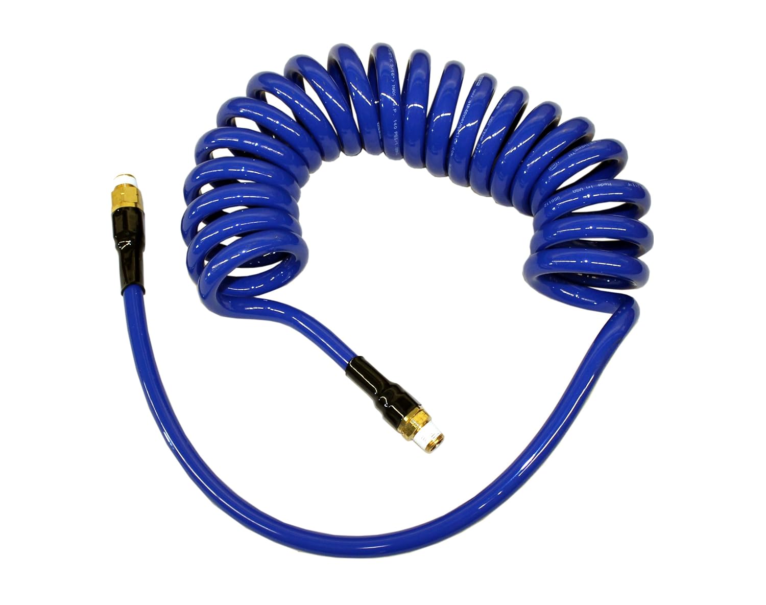 ATP Technithane Polyurethane Auto Spiral Hose, Navy Blue, 3/8" ID x 9/16" OD, 19 feet Length/15 feet Working Length, 3/8" NPT Male