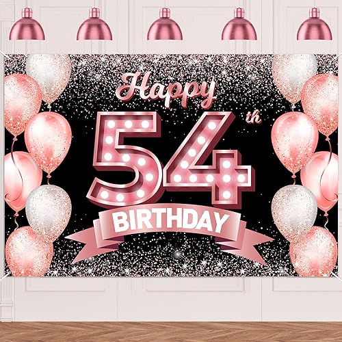 Vista 119 de Happy 21st Birthday Rose Gold Banner Backdrop Cheers to 21 Years Old Confetti Balloons Theme Decor Decorations for Women 21 Years Old Pink Birthday