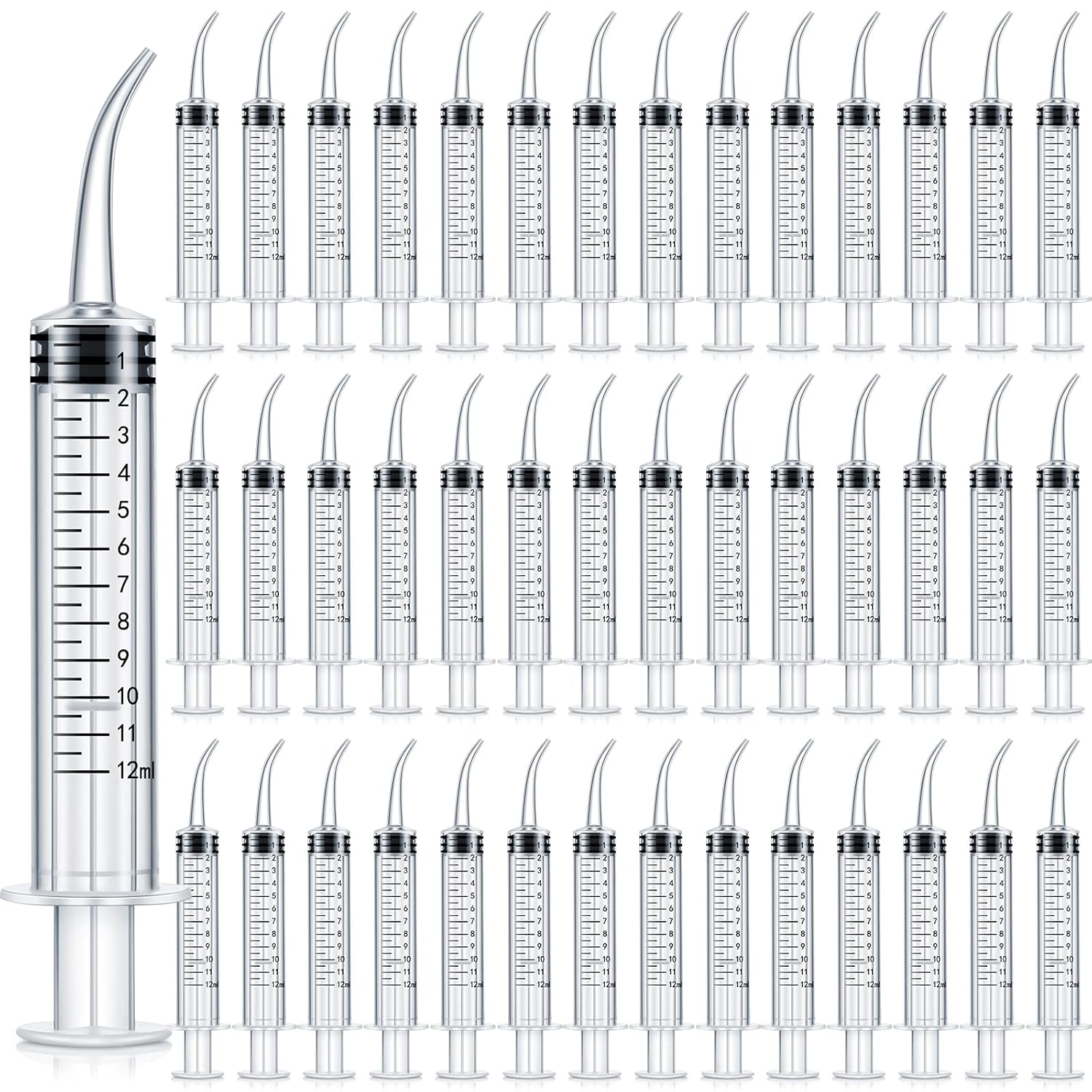 Buy Zhengmy 100 Pack Dental Syringe with Curved Tip 12ml Dental Syringe